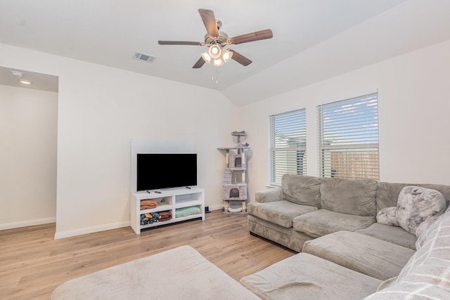 1607 Grand Villa St, Princeton, TX 75407 - living room featuring ceiling fan, baseboards, wood finished floors, and visible vents