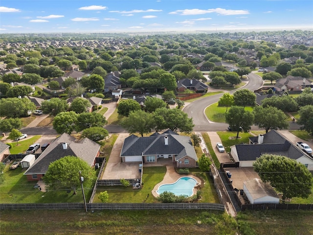 aerial view with a residential view