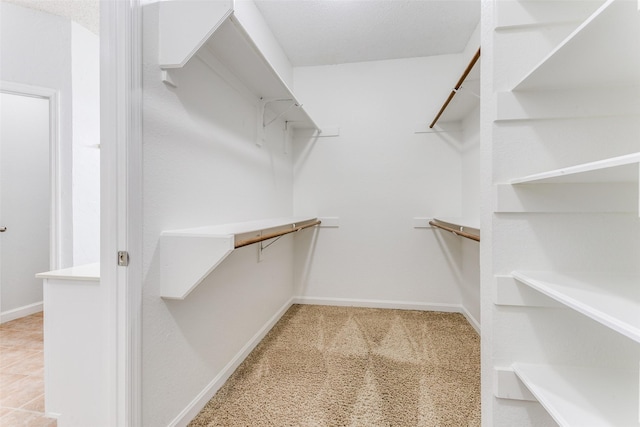 spacious closet with carpet flooring