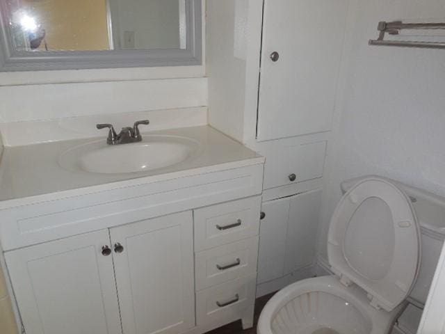 bathroom featuring toilet and vanity