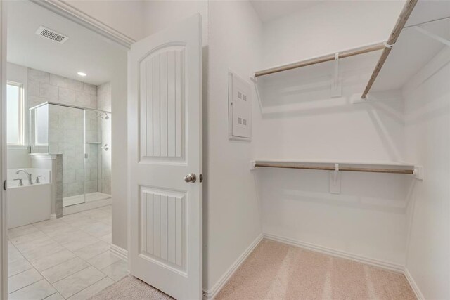 15044 Ted Trl, Aledo, TX 76008 - bathroom with a stall shower, a bath, vanity, and tile patterned floors