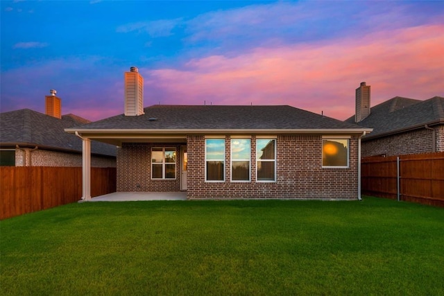 15044 Ted Trl, Aledo, TX 76008 - back of house featuring a patio, a chimney, and brick siding
