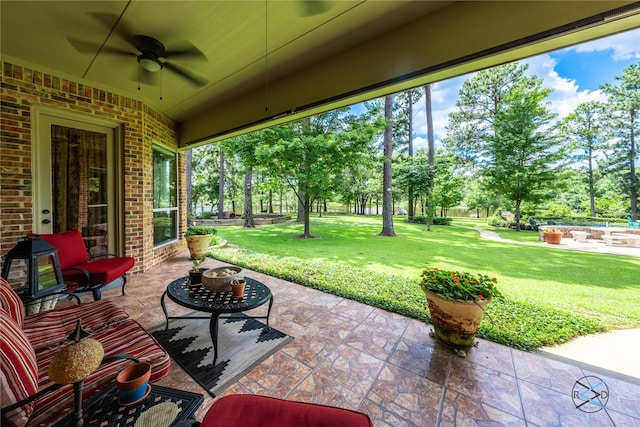 8650 Toler Pt, Larue, TX 75770 - view of patio featuring ceiling fan