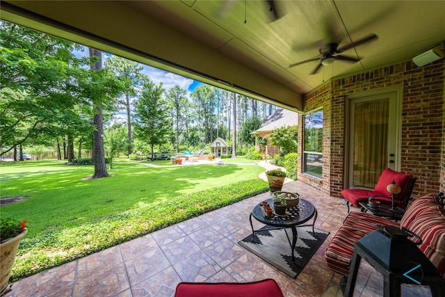 8650 Toler Pt, Larue, TX 75770 - view of patio with a ceiling fan