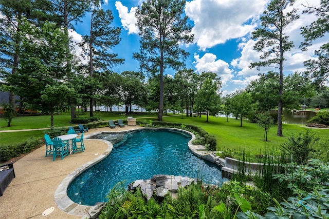 8650 Toler Pt, Larue, TX 75770 - pool featuring a yard and a patio area