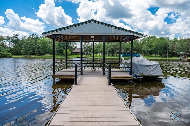 8650 Toler Pt, Larue, TX 75770 - view of dock with a gazebo and a water view