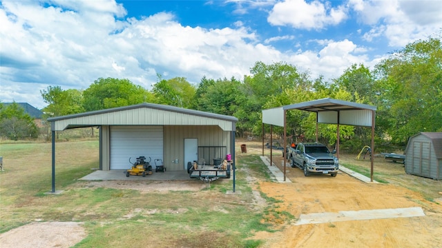 view of outbuilding featuring an outdoor structure and driveway