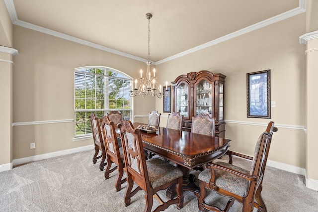 902 Alfred Dr, Wylie, TX 75098 - carpeted dining room featuring a chandelier, crown molding, and baseboards