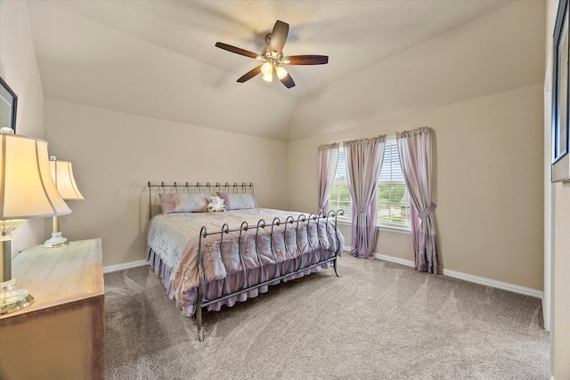 902 Alfred Dr, Wylie, TX 75098 - bedroom with carpet floors, baseboards, vaulted ceiling, and a ceiling fan