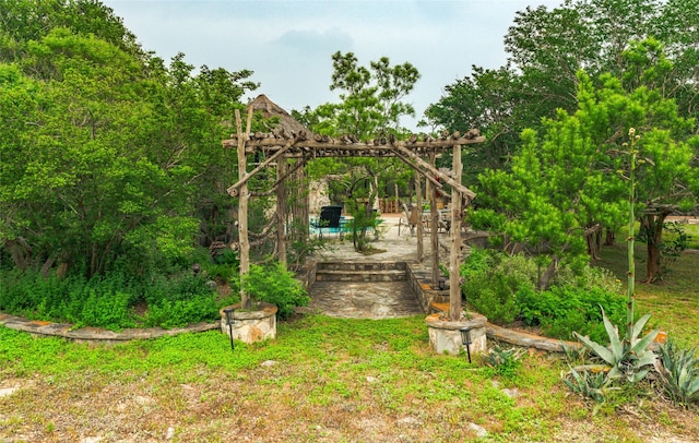 view of yard with a patio