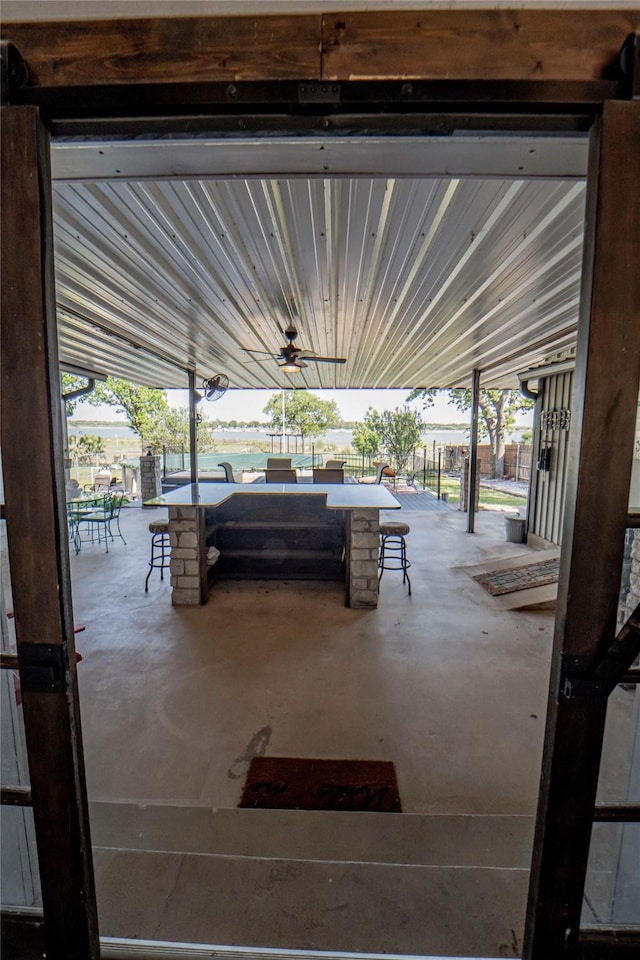 view of patio featuring outdoor dry bar