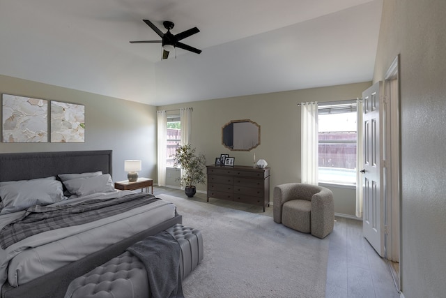 717 Baldwin Rd, Wylie, TX 75098 - bedroom featuring vaulted ceiling, ceiling fan, baseboards, and light wood-style flooring