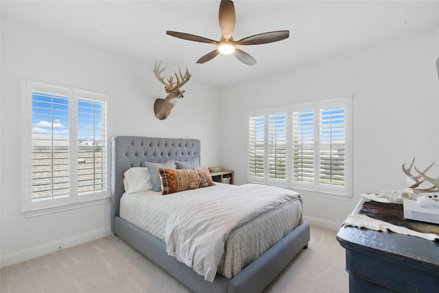 579 Point Vista Dr, Aledo, TX 76008 - bedroom featuring baseboards, carpet, and a ceiling fan