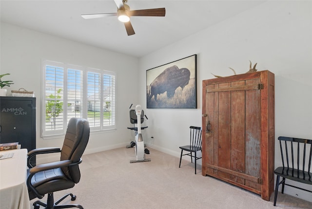 579 Point Vista Dr, Aledo, TX 76008 - carpeted office featuring baseboards and a ceiling fan