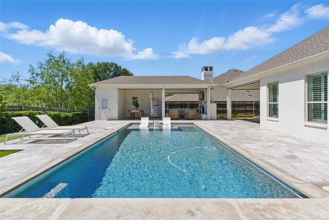 579 Point Vista Dr, Aledo, TX 76008 - view of swimming pool with a patio, fence, and an outdoor hangout area