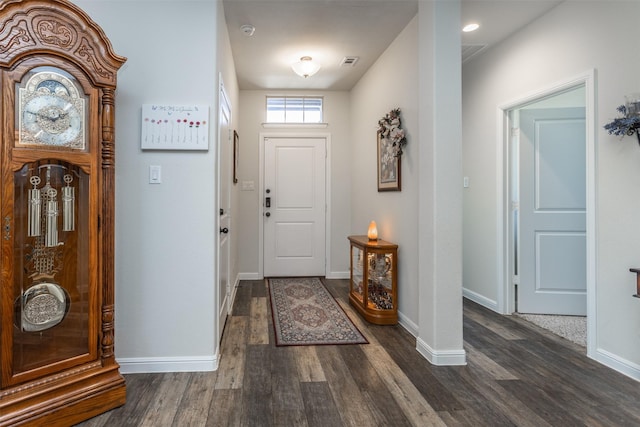 3236 Camden Creek Rd, Krum, TX 76249 - foyer with dark wood finished floors and baseboards