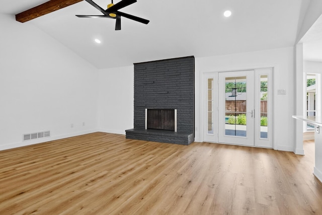 7116 Town Bluff Dr, Dallas, TX 75248 - unfurnished living room with recessed lighting, wood finished floors, ceiling fan, baseboards, and a fireplace