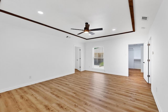 7116 Town Bluff Dr, Dallas, TX 75248 - spare room with a ceiling fan, light wood finished floors, baseboards, and recessed lighting