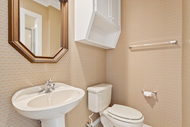 bathroom with a sink and toilet