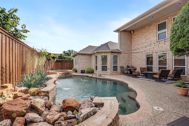 4524 Tuscany Dr, Plano, TX 75093 - view of pool featuring a fenced backyard, a patio area, and a pool with connected hot tub