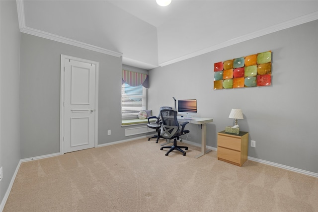 4524 Tuscany Dr, Plano, TX 75093 - carpeted office featuring baseboards and crown molding