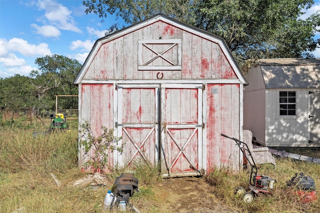 view of shed