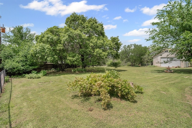 view of yard with fence