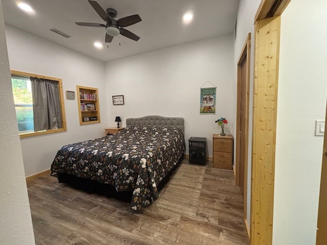 450 Vz County Road 4814, Ben Wheeler, TX 75754 - bedroom featuring visible vents, baseboards, wood finished floors, and recessed lighting