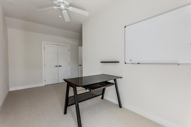 3813 Mattison Ave, Fort Worth, TX 76107 - office featuring light carpet and a ceiling fan