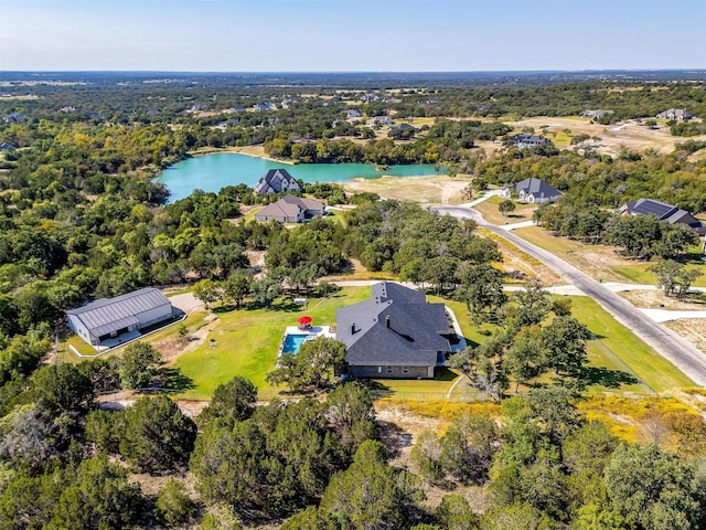 2161 Eagles Ridge Dr, Weatherford, TX 76087 - birds eye view of property with a water view