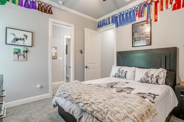 2161 Eagles Ridge Dr, Weatherford, TX 76087 - carpeted bedroom featuring baseboards and ornamental molding