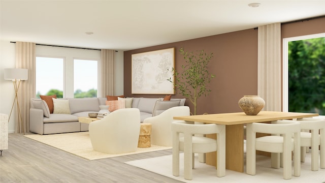 sitting room with wood finished floors