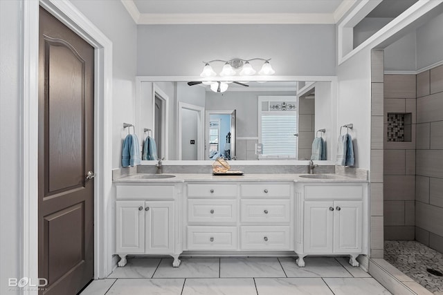 140 Fitzwilliam St, Haughton, LA 71037 - full bath with marble finish floor, double vanity, and a sink