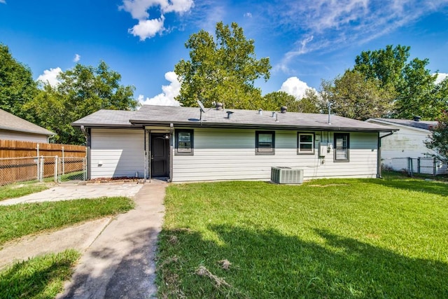 818 N Hughes St, Howe, TX 75459 - rear view of property featuring fence, a patio, a yard, and cooling unit