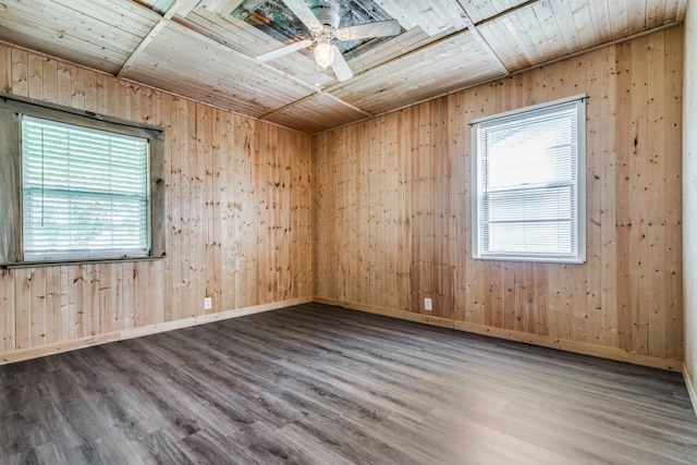 818 N Hughes St, Howe, TX 75459 - empty room featuring wooden ceiling, a healthy amount of sunlight, and wood finished floors