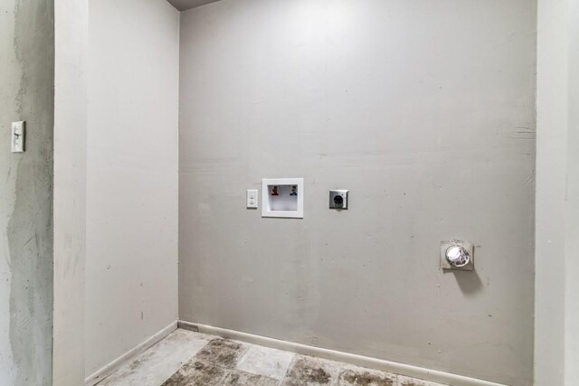 818 N Hughes St, Howe, TX 75459 - laundry room featuring electric dryer hookup, hookup for a washing machine, laundry area, and baseboards