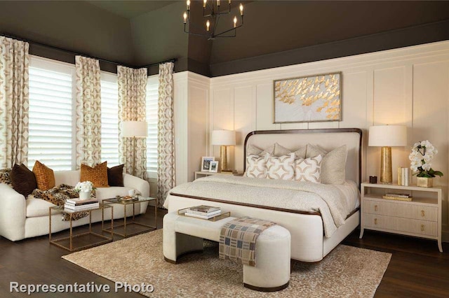 14509 Capridge Rd, Aledo, TX 76008 - bedroom with wood finished floors and a notable chandelier