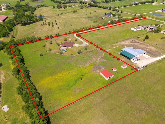 drone / aerial view featuring a rural view