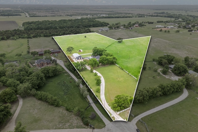 aerial view with a rural view