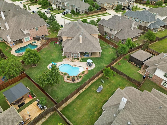 view of yard with a patio area, a fenced backyard, and a fenced in pool