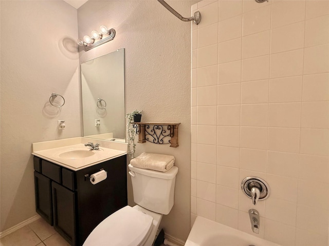 1131 Grimes Dr, Forney, TX 75126 - bathroom featuring vanity, tile patterned flooring, and bathtub / shower combination