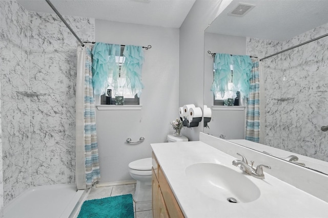 107 Princeton Cir, Forney, TX 75126 - full bathroom with a shower with curtain, vanity, toilet, and tile patterned floors