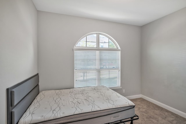 bedroom featuring carpet and baseboards