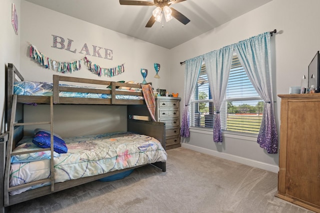 1295 County Road 2030, Glen Rose, TX 76043 - carpeted bedroom with baseboards and a ceiling fan