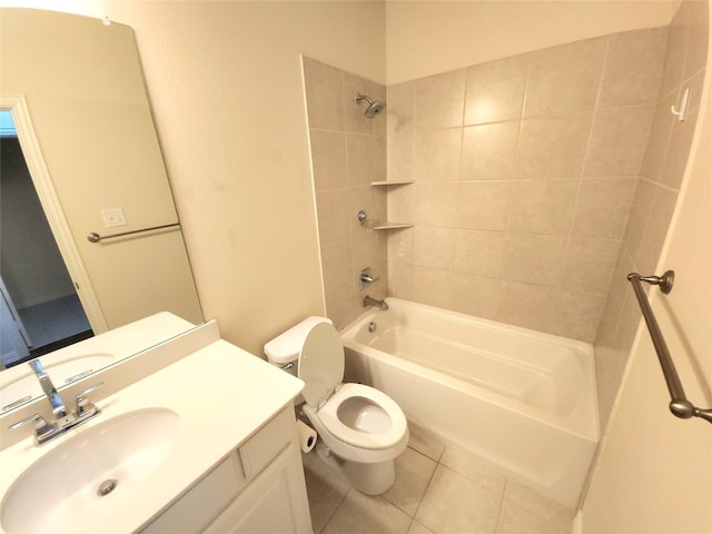 4223 Cascade Sky Dr, Arlington, TX 76005 - full bath with washtub / shower combination, vanity, toilet, and tile patterned flooring