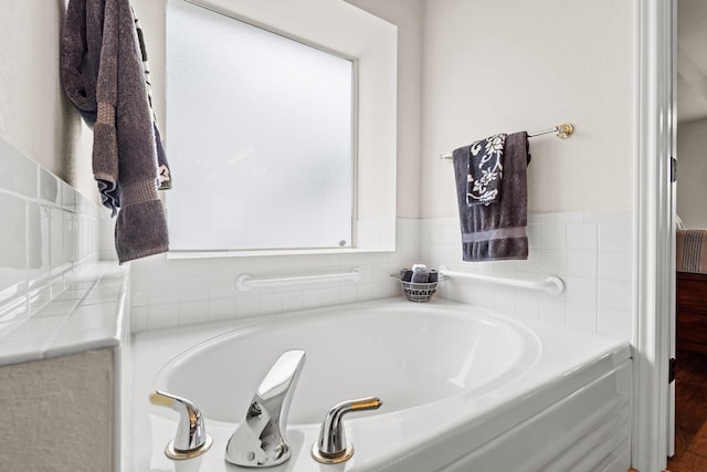 full bathroom with a garden tub