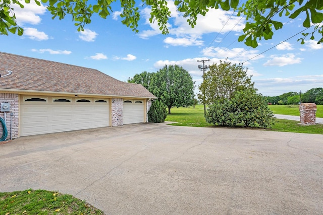 garage with driveway