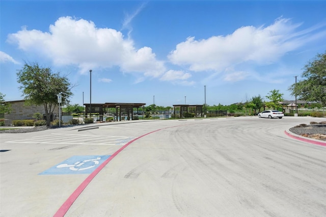 view of street with curbs