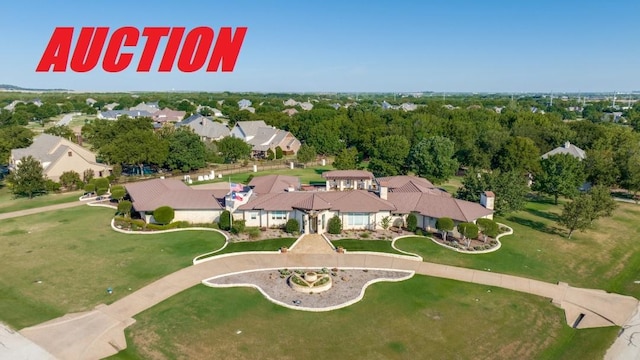 aerial view featuring a residential view