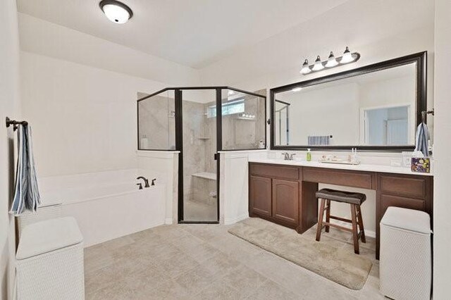 8450 Old Springtown Rd, Springtown, TX 76082 - full bath with a bath, vanity, and a stall shower